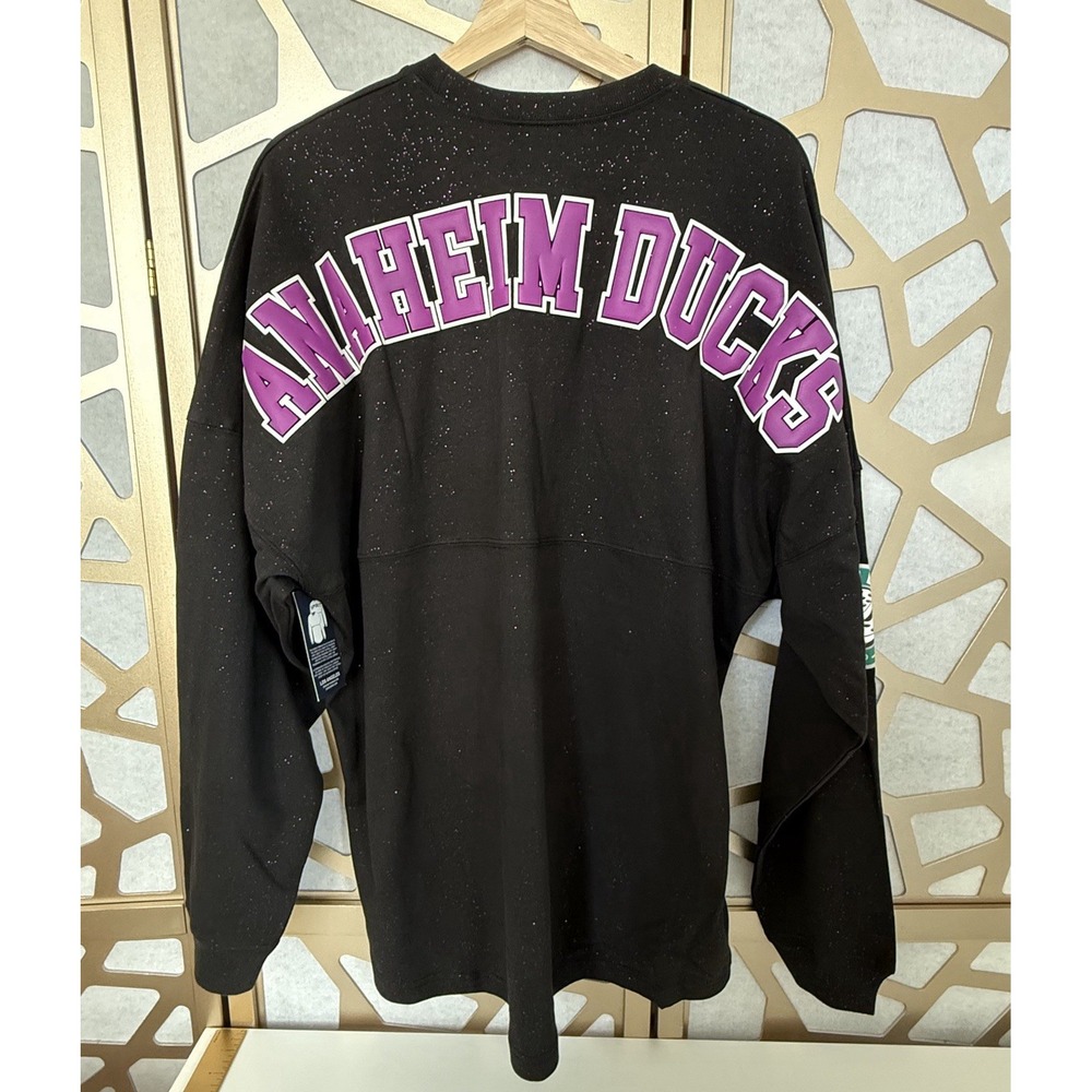 Anaheim Ducks Disney Days Spirit Jersey Sparkle Crew Neck Shirt Unisex Size L